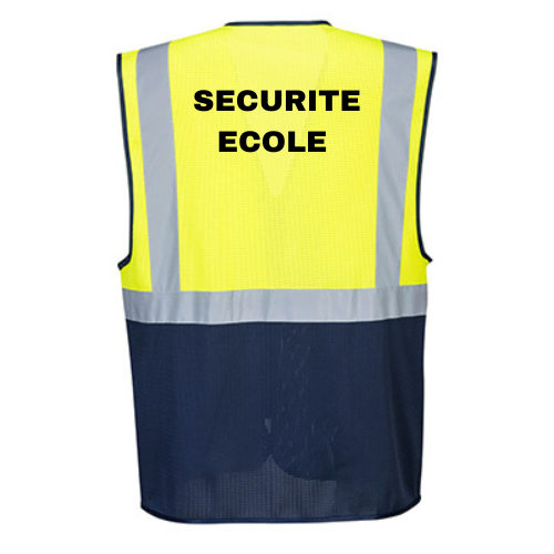 Gilet fluo HV respirant "SECURITE ECOLE"