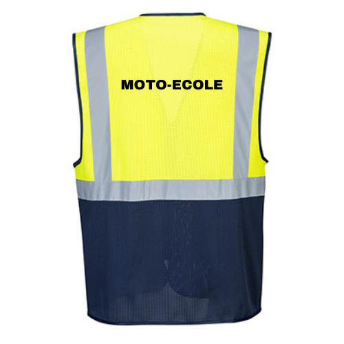 Gilet fluo HV respirant "MOTO ECOLE"