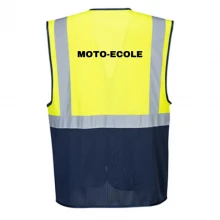 Gilet fluo HV respirant "MOTO ECOLE"