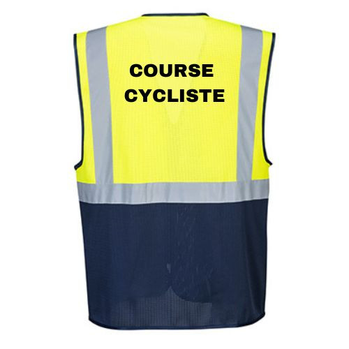 Gilet fluo HV respirant "COURSE CYCLISTE"