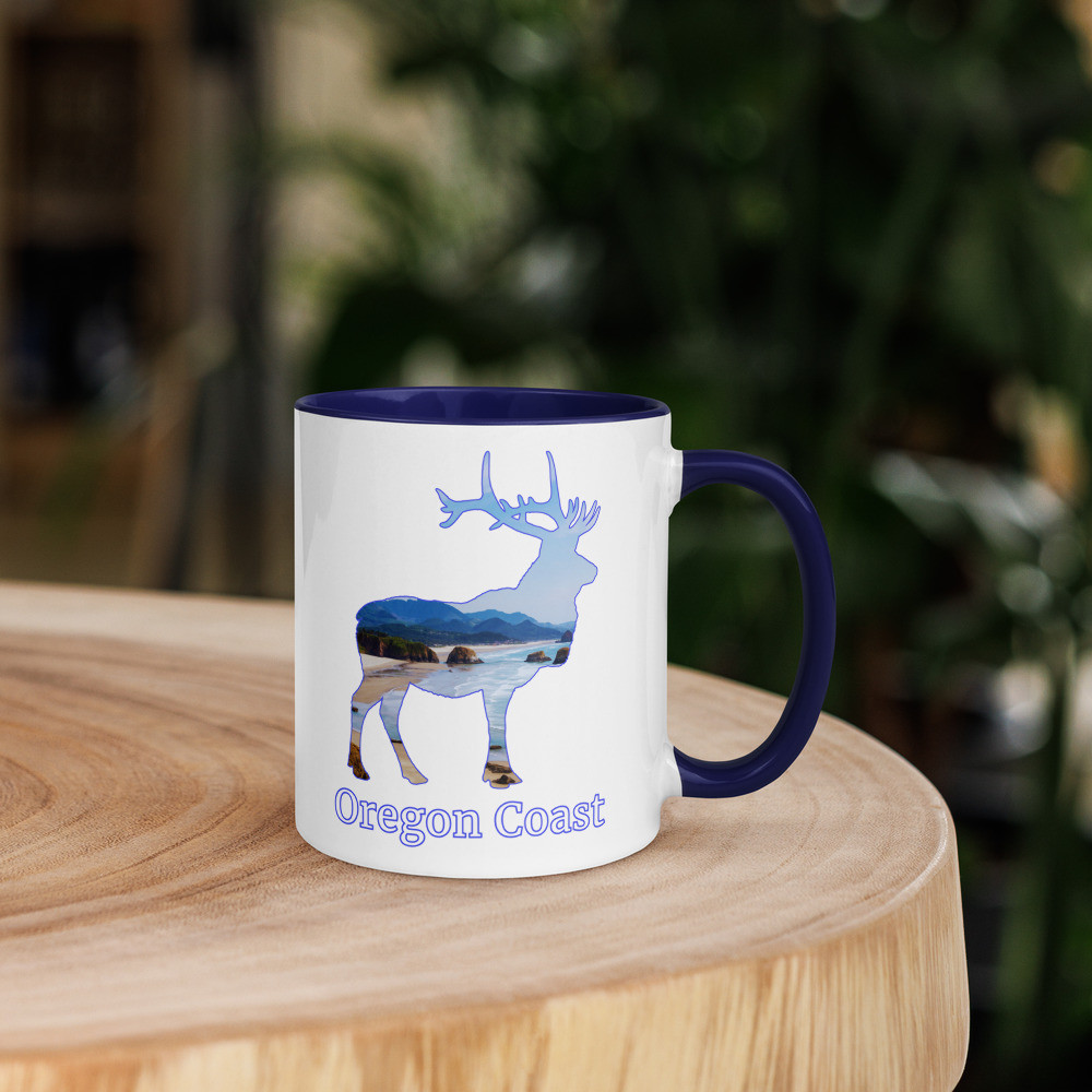 Oregon Coast Elk Mug with Color Inside
