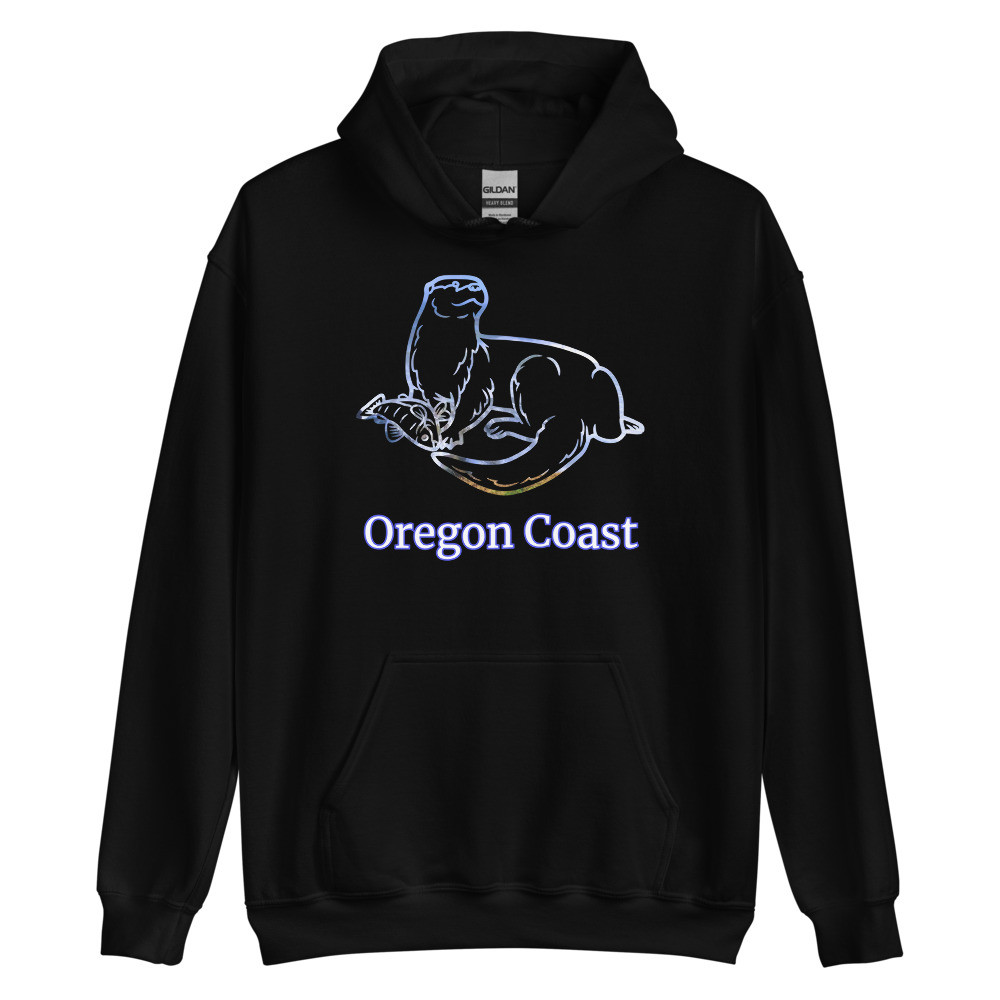 Oregon Coast Sea Otter With Fish Unisex Hoodie