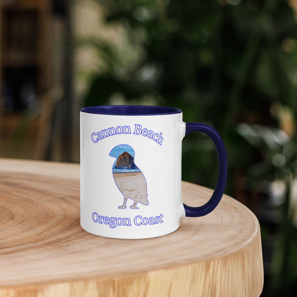 Oregon Coast Puffin Mug with Color Inside