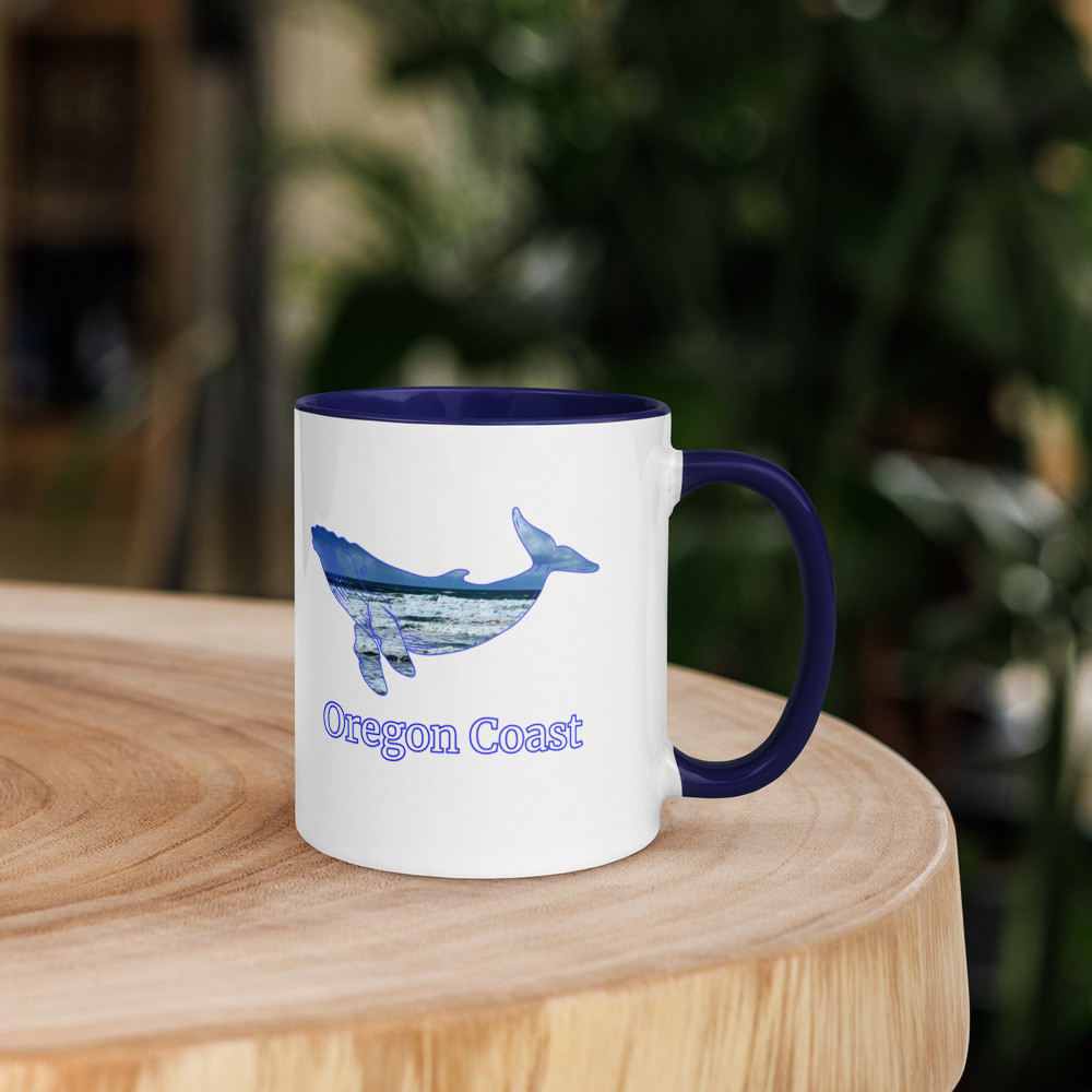 Oregon Coast Whale Mug with Color Inside