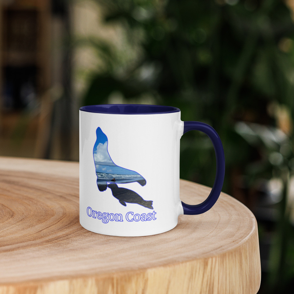 Oregon Coast Sea Lions Mug with Color Inside