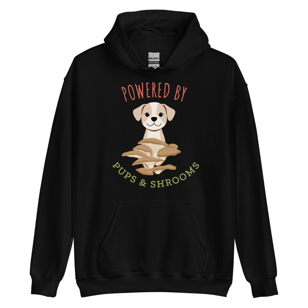 Powered By Pups & Shrooms Unisex Hoodie