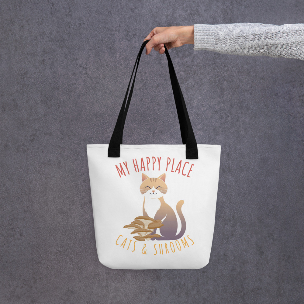 My Happy Place Cats & Shrooms Tote bag