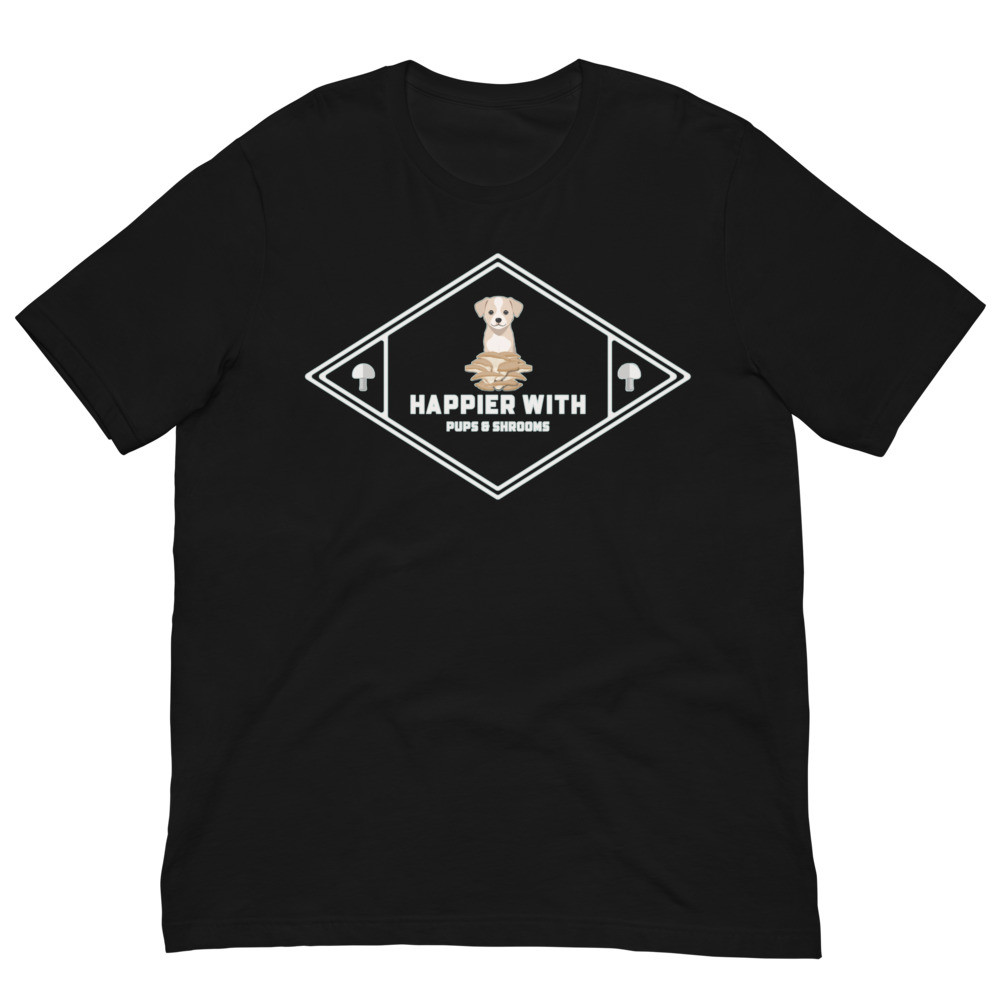 Happier With Pups & Shrooms Sage Unisex t-shirt