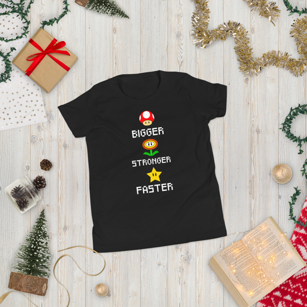 Mushroom, Flower and Star - Youth Short Sleeve T-Shirt