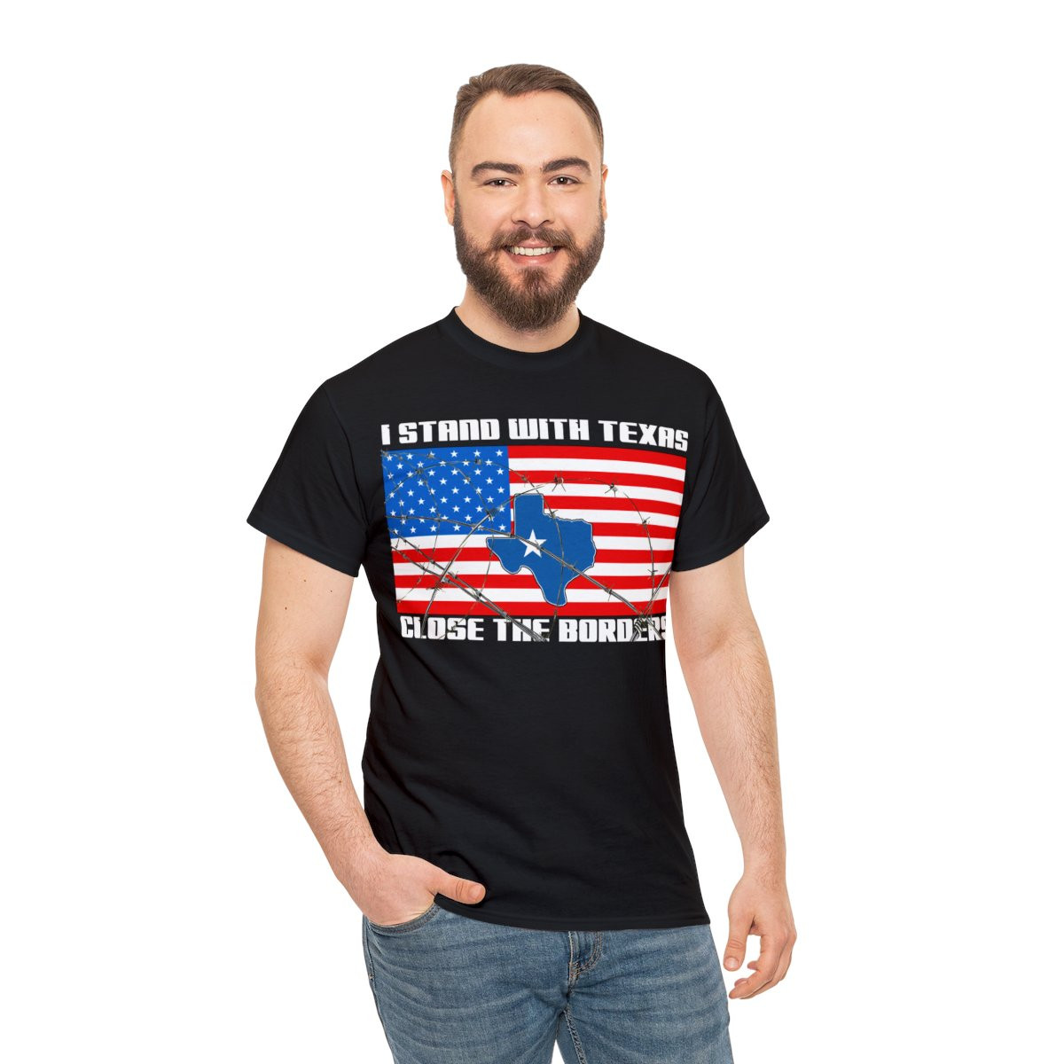 I Stand With Texas Close The Border unisex Short Sleeve Tee