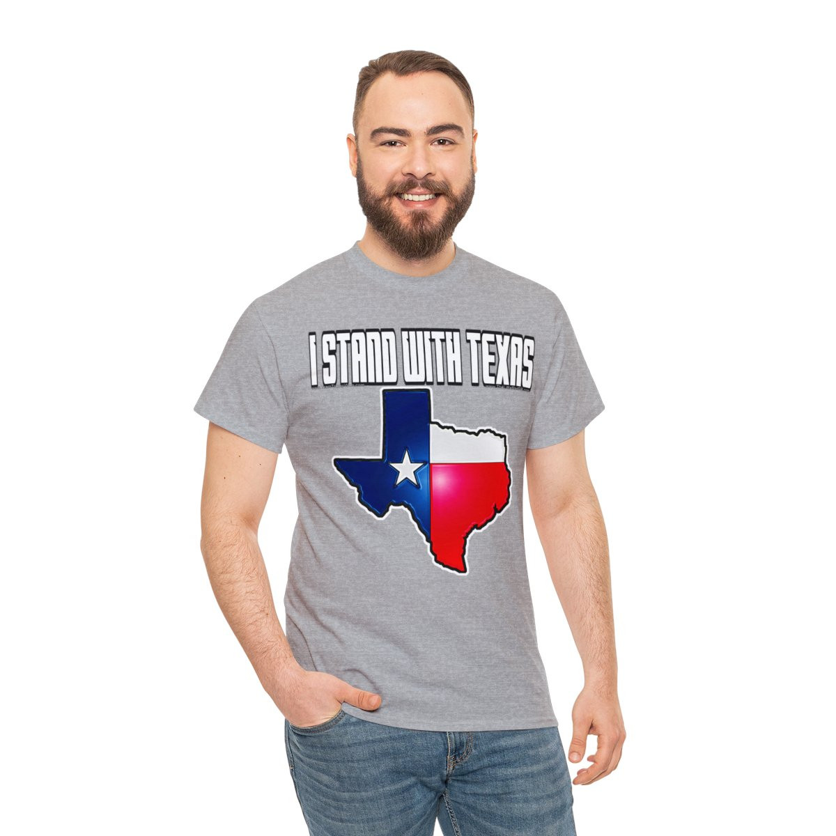 I Stand With Texas State 3D flag  short Sleeve Tee