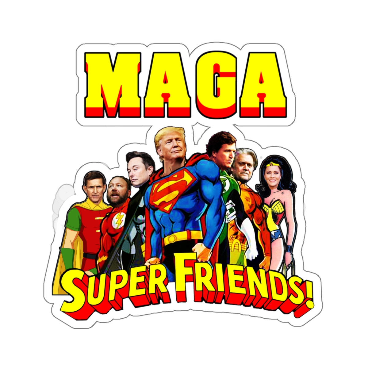 Trump  2024 MAGA Super Friends! white Kiss-Cut Stickers