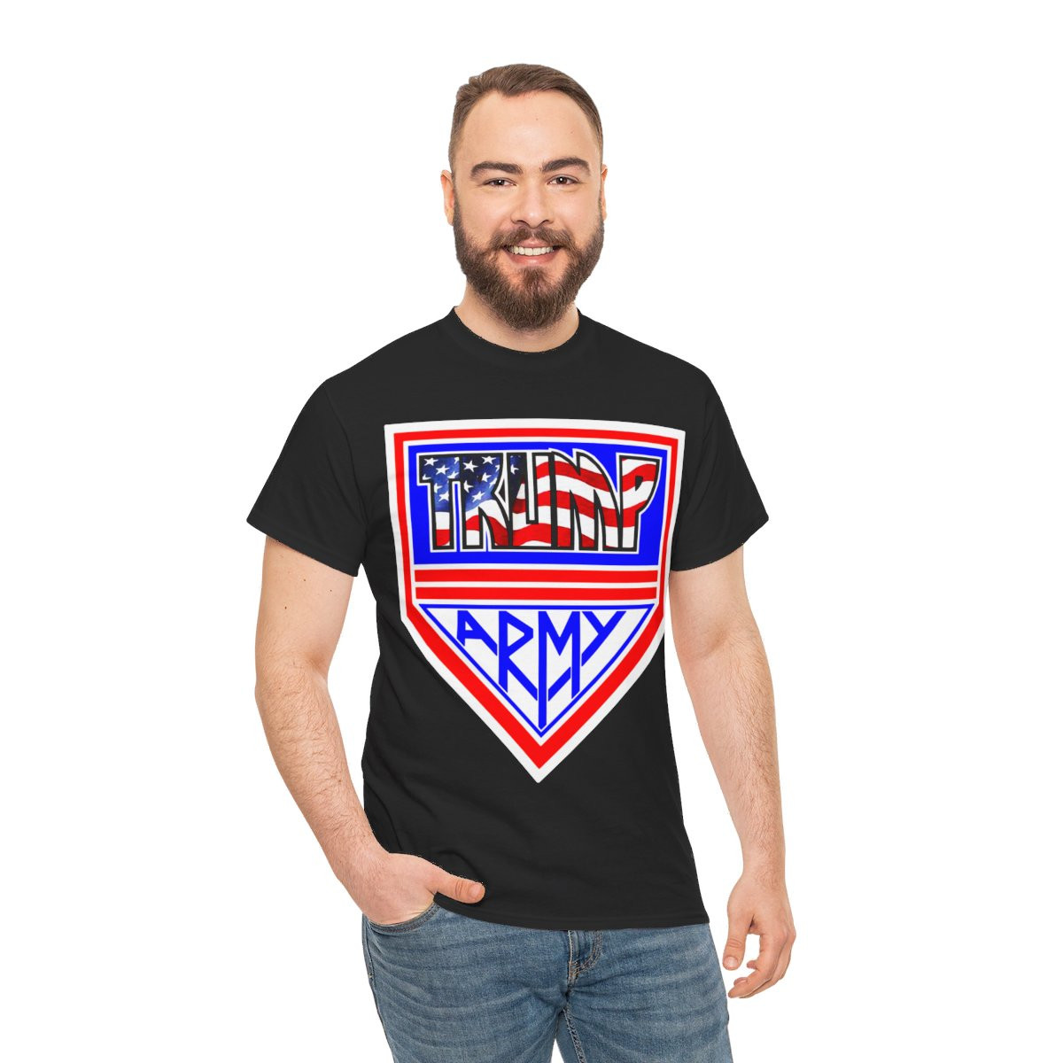 Trump Army logo Flag style Short Sleeve Tee