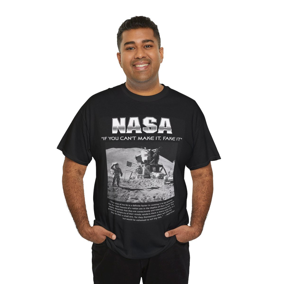 NASA Moon Landing If you can't make it , FAKE it  unisex Short Sleeve Tee