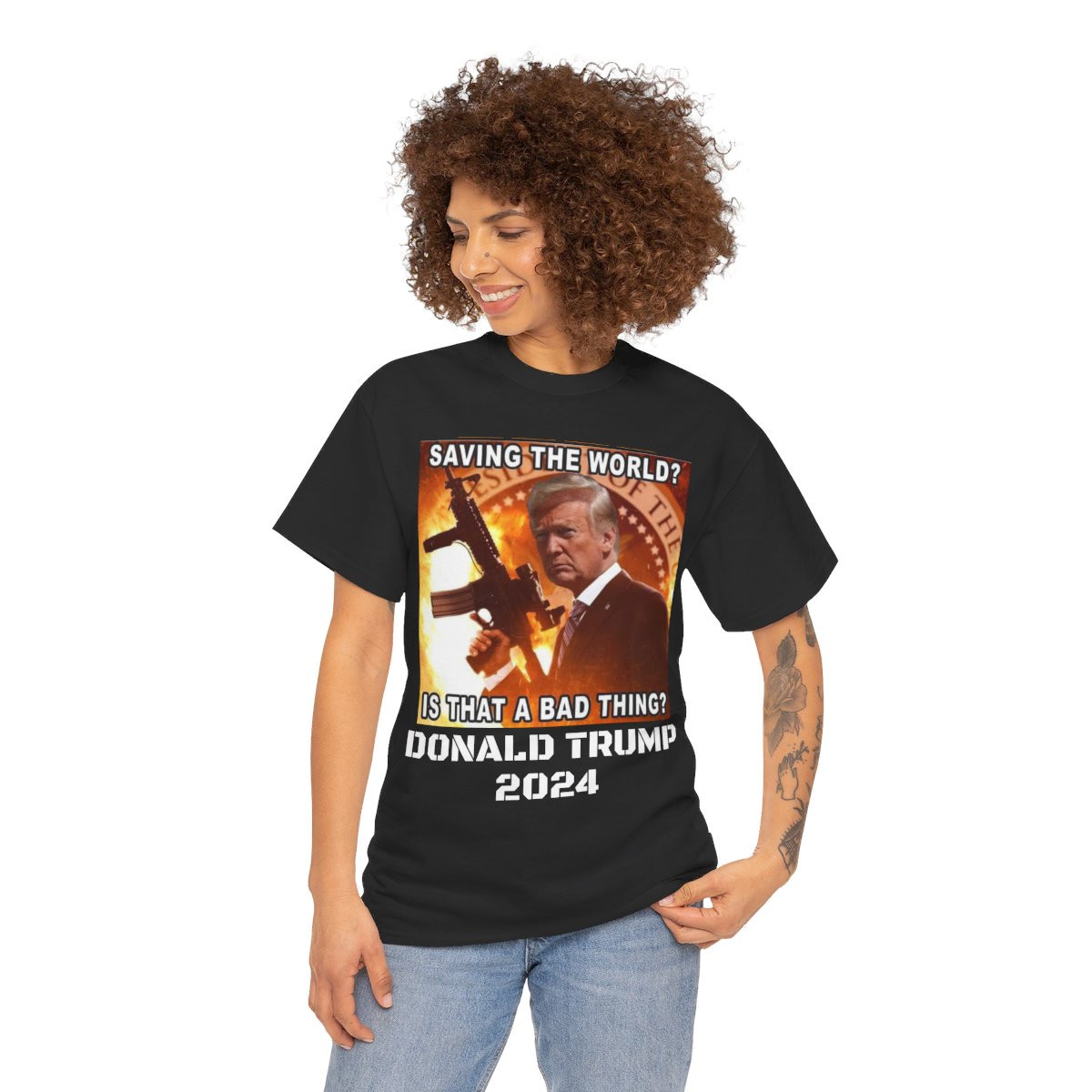 Saving The World Is That A Bad Thing? Trump 2024 Short Sleeve Tee