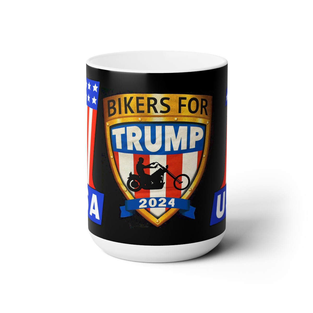 Bikers for Trump 2024 USA number 1  Ceramic Mug 15oz