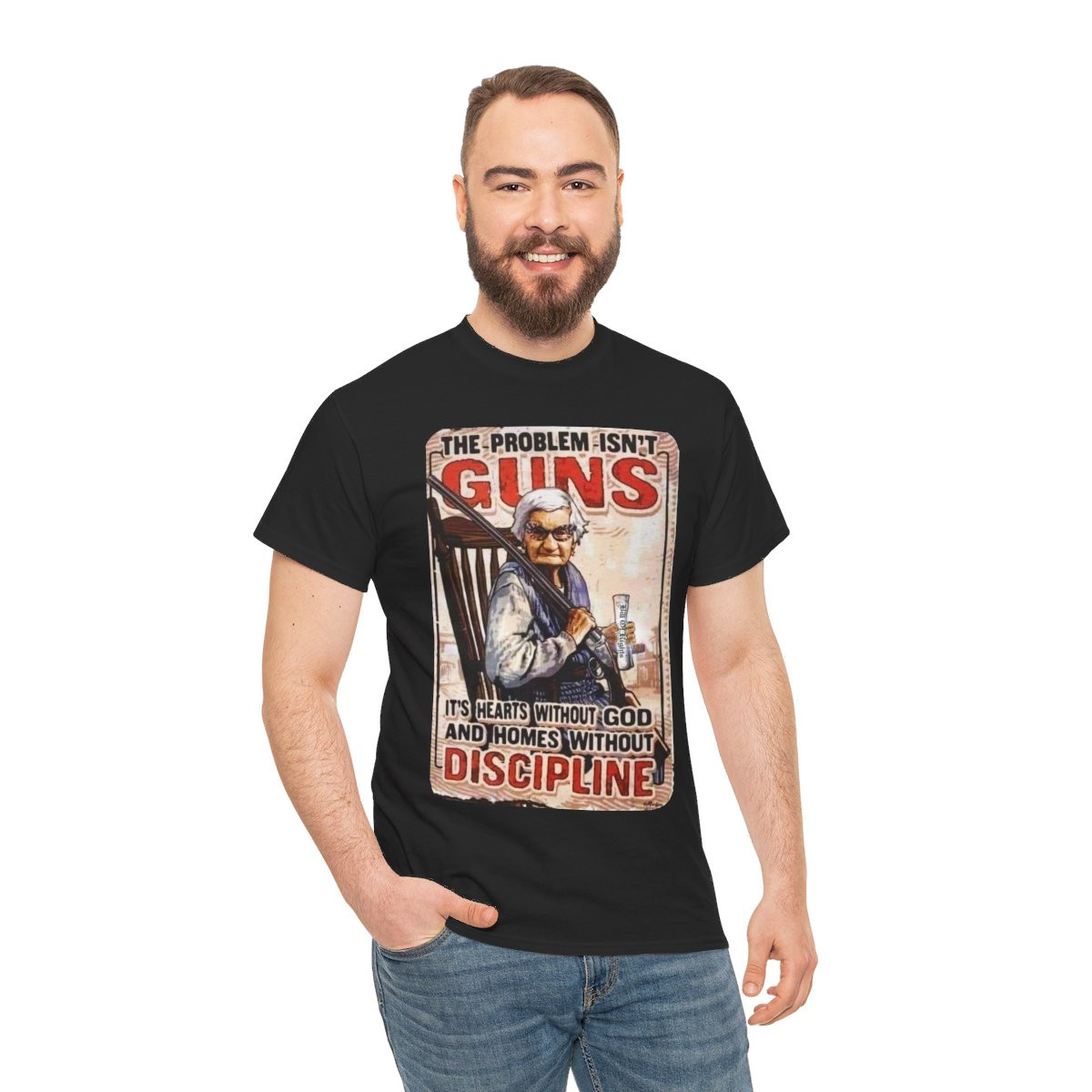 The problem isn't guns it's discipline  Men's Short Sleeve Tee