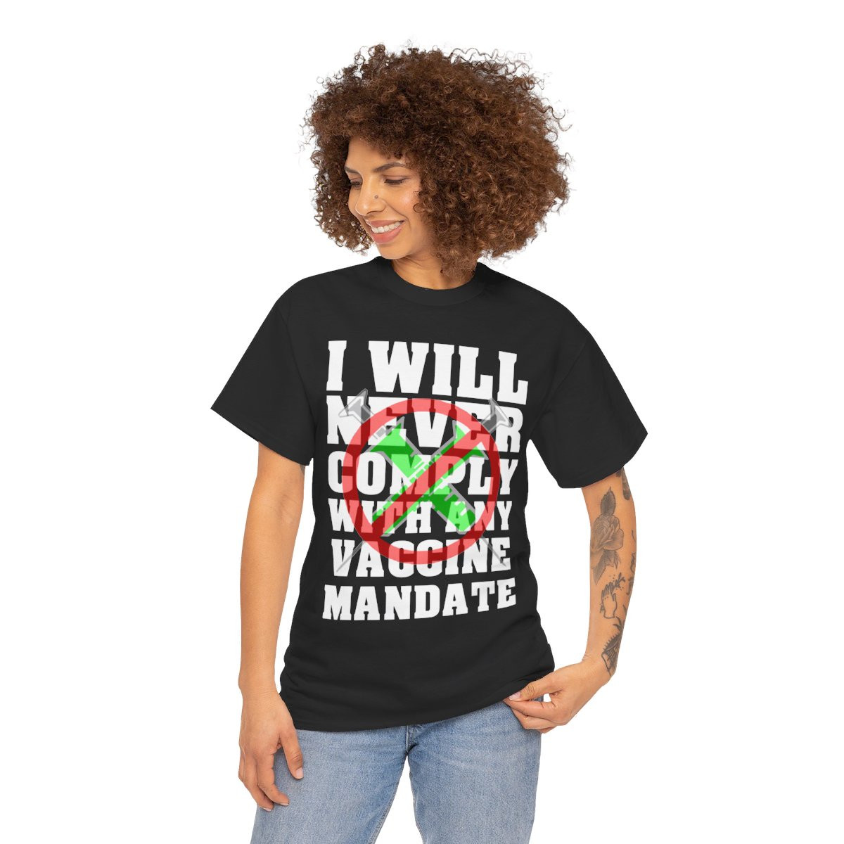 I will never comply with any vaccine mandate 2 unisex Short Sleeve T Shirt