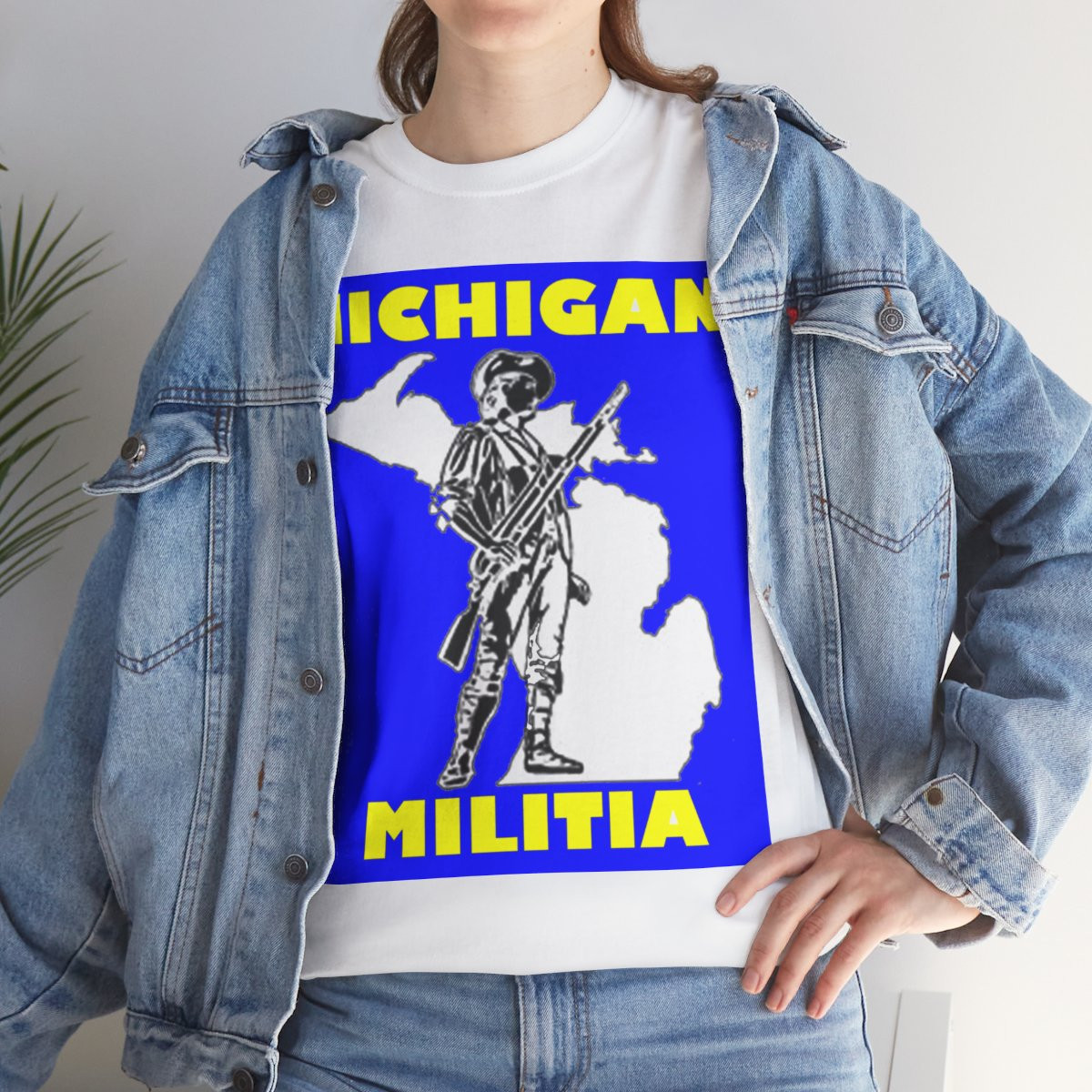 Michigan Militia Blue Yellow  unisex Short Sleeve T Shirt
