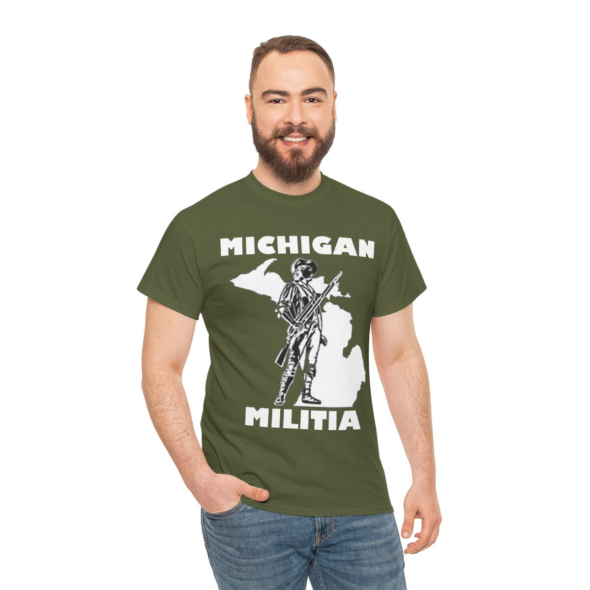 Michigan Militia White  unisex Short Sleeve T Shirt