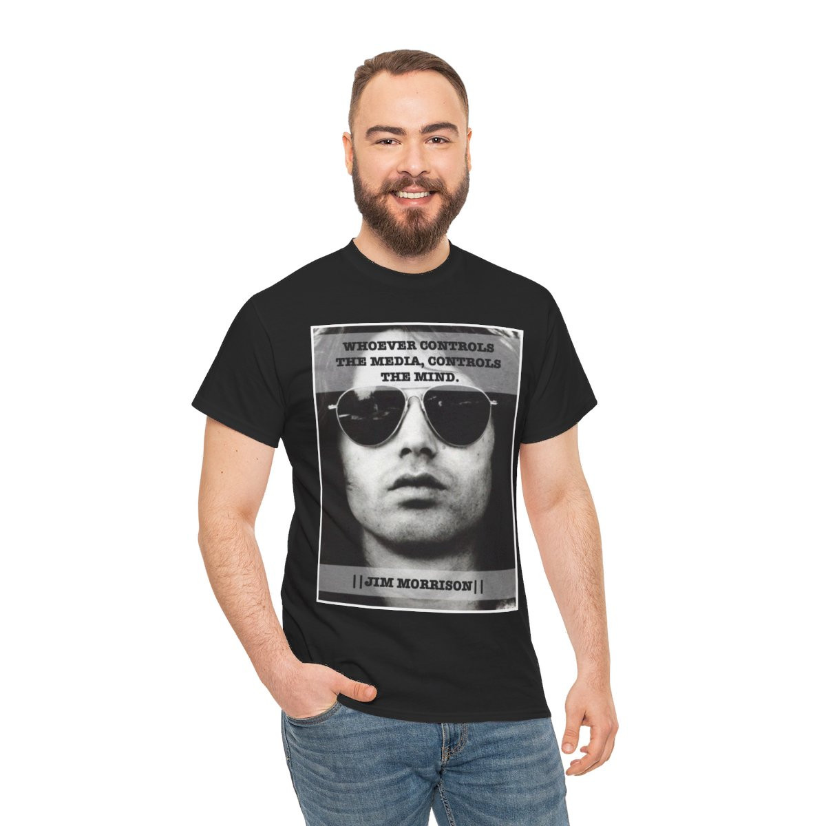 Whoever controls the media controls the mind Jim Morrison unisex Short Sleeve Tee