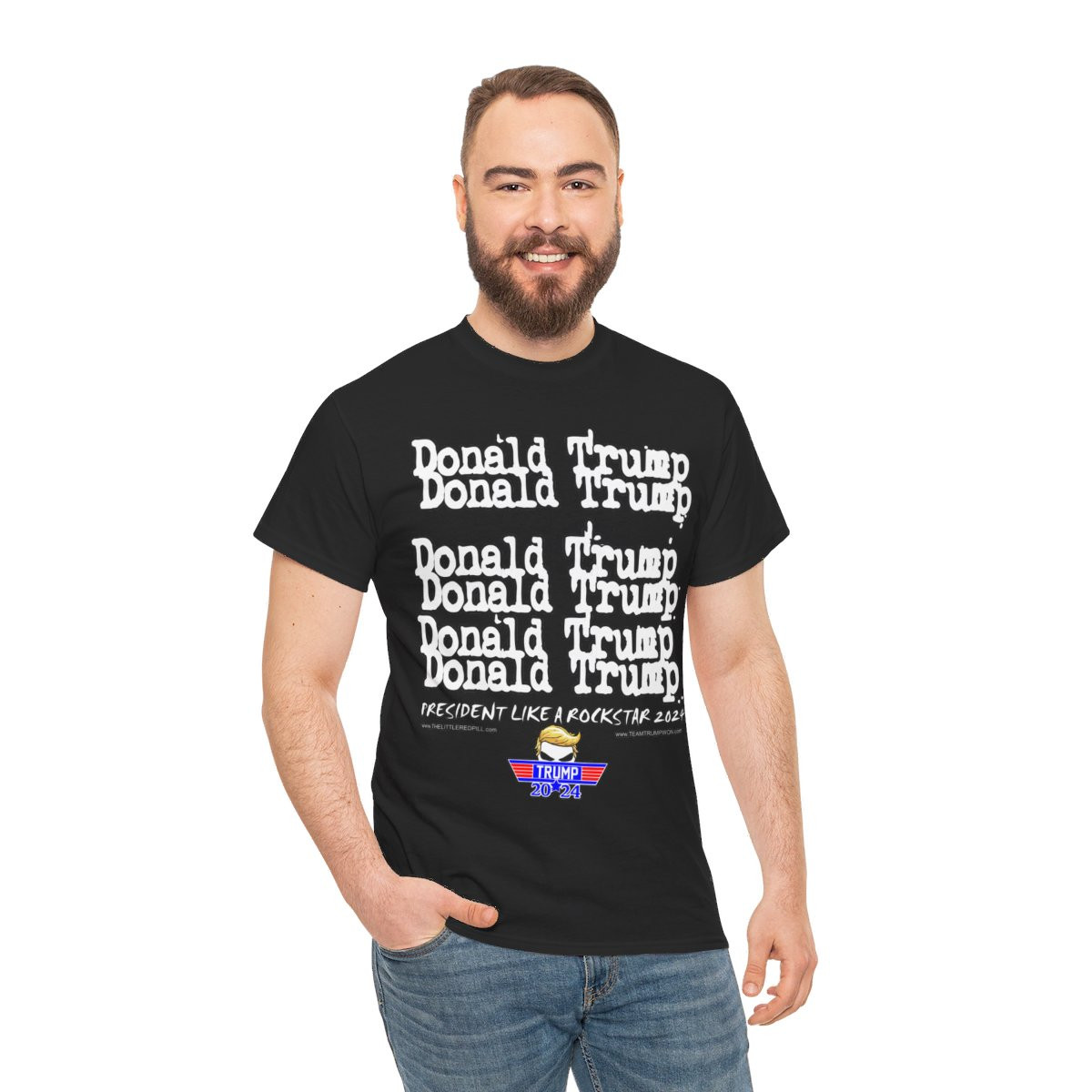 Donald Trump Cheap Trick Style Trump Like A Rockstar 2024 Short Sleeve Tee