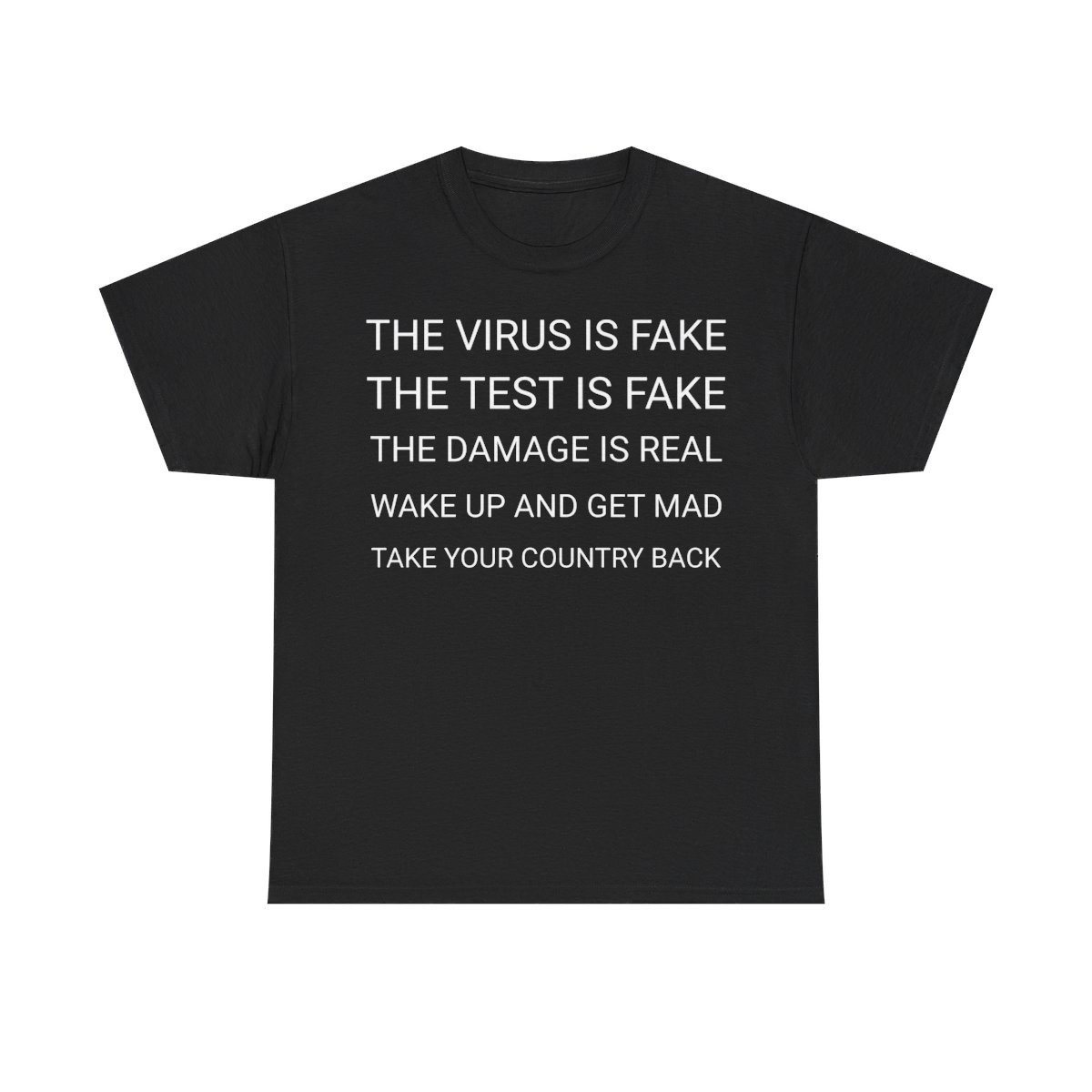 The virus is fake the test is fake the damage is real Short Sleeve Tee