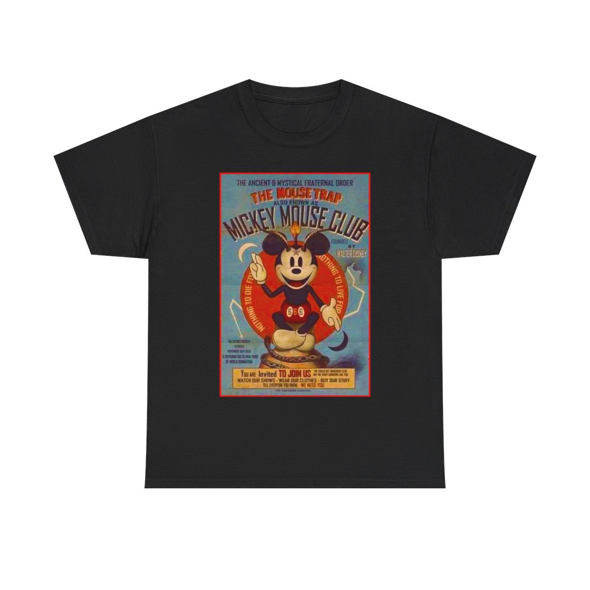 Mickey Satan Baphomet mouse club Short Sleeve Tee