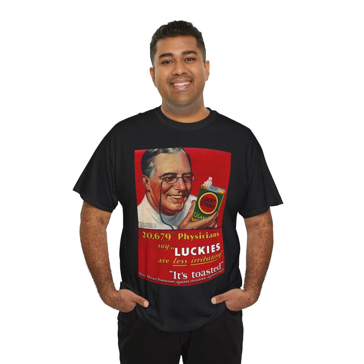 Physicians say Luckies are less irritating Cigarette ad unisex Short Sleeve Tee
