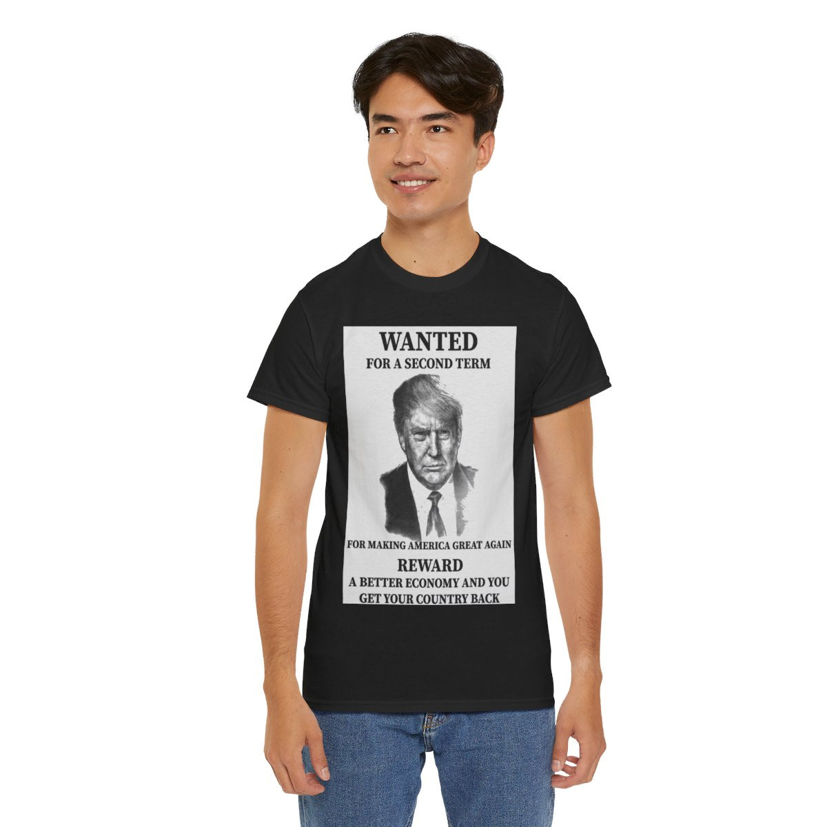 Wanted Trump for a second term Unisex Heavy Cotton Tee