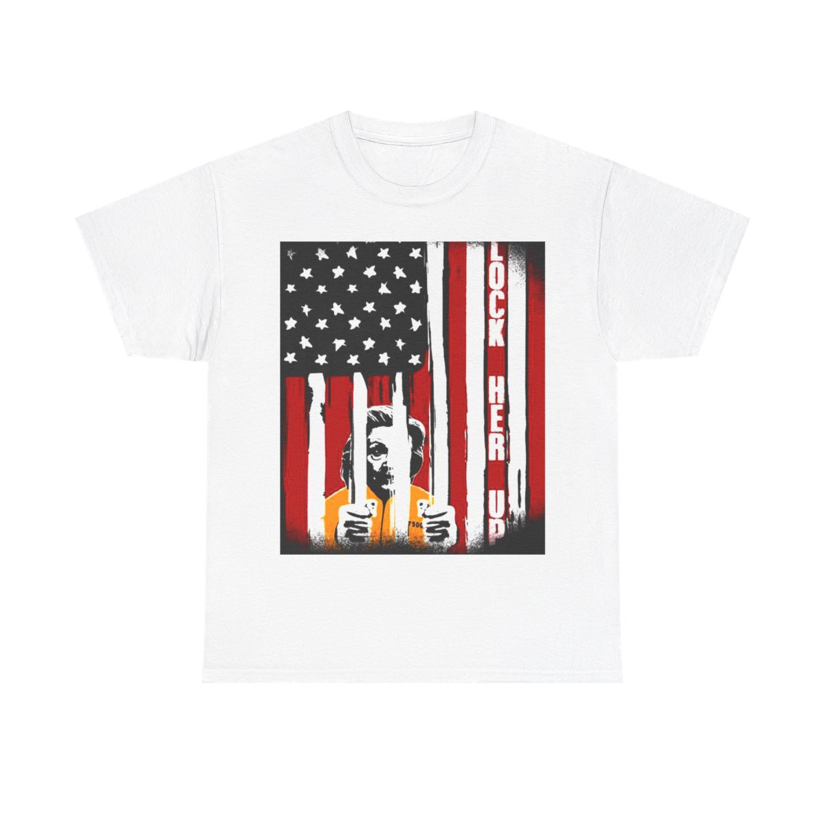 Lock Her Up Flag Bars Unisex Heavy Cotton Tee
