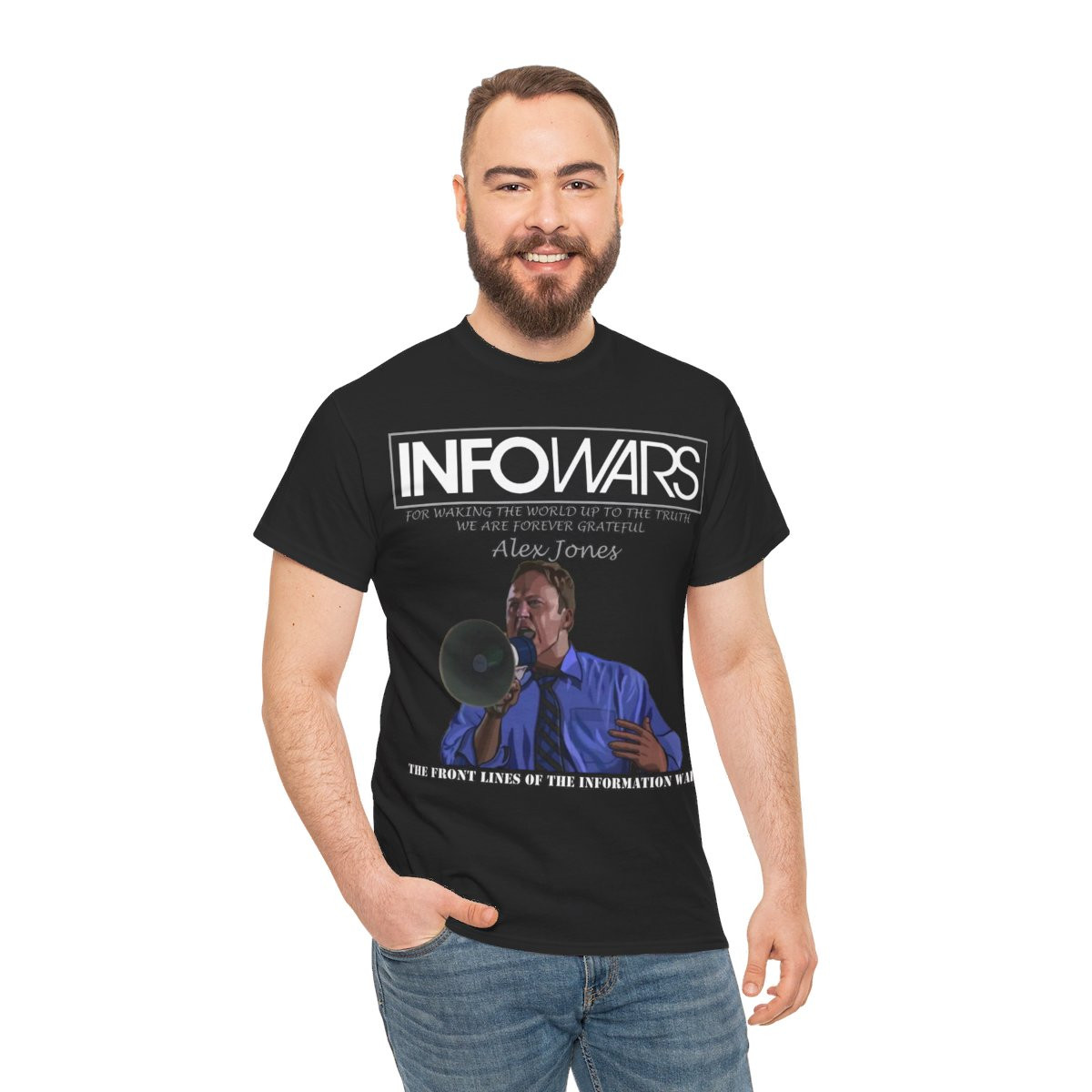 Alex Jones For Waking Up The World Infowars unisex Short Sleeve Tee