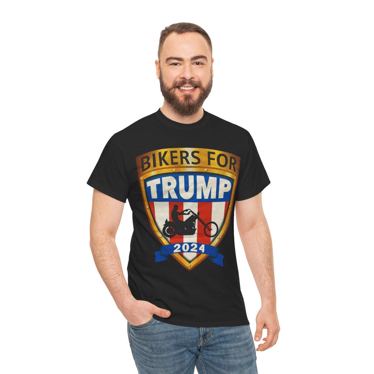 Bikers For Trump 2024 Unisex Heavy Cotton Tee