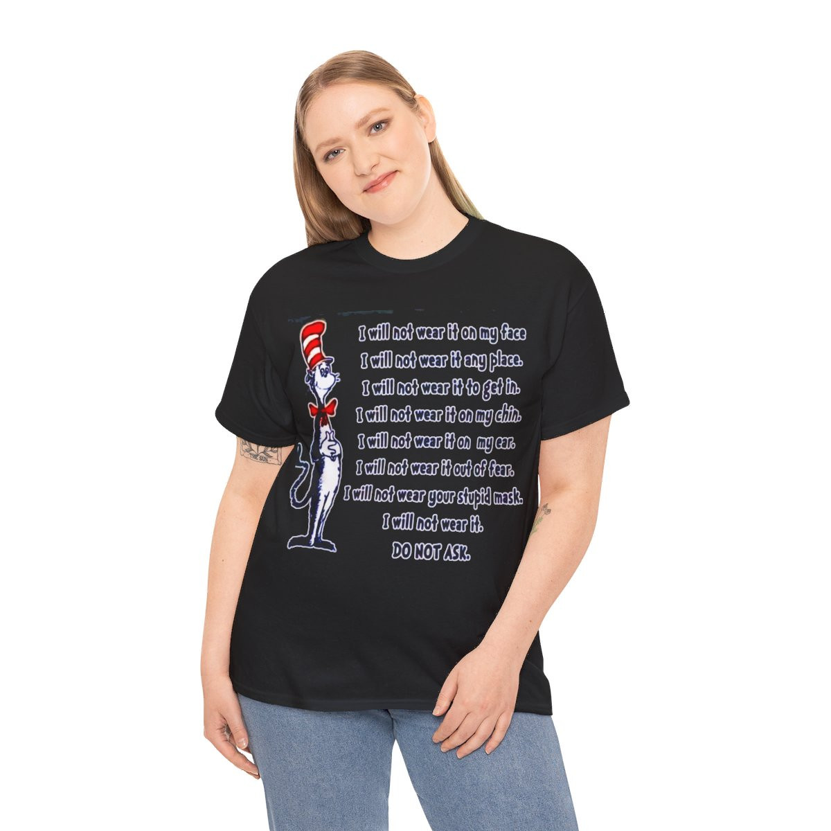 Dr Seuss I will not wear a mask so do not ask Unisex Short Sleeve Tee