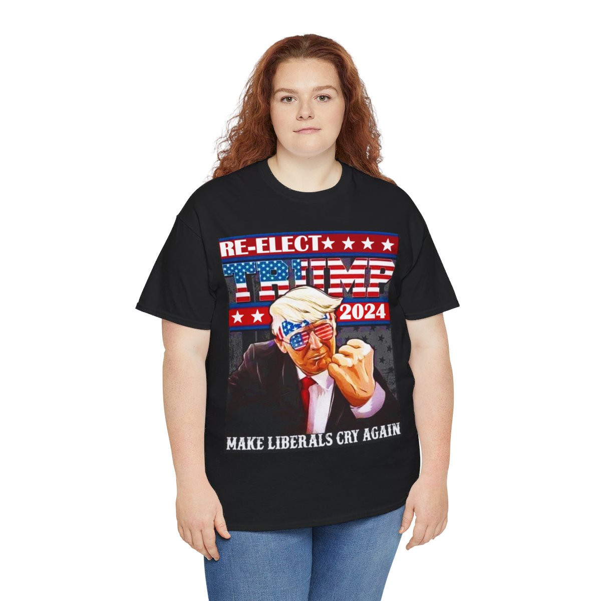 RE Elect Trump 2024 Make Liberals Cry Again 2 Unisex Short Sleeve Tee