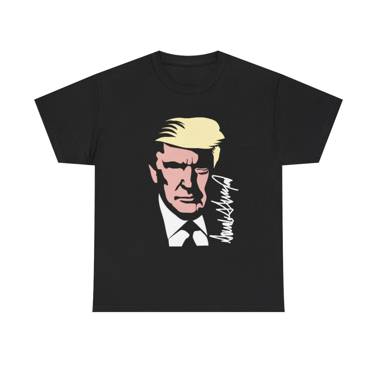 Painting of President Donald j Trump and signature short Sleeve Tee