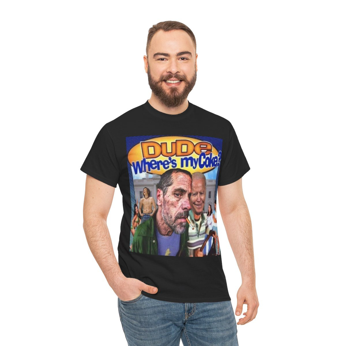 Hunter Biden Dude Where:s My Coke Short Sleeve Tee
