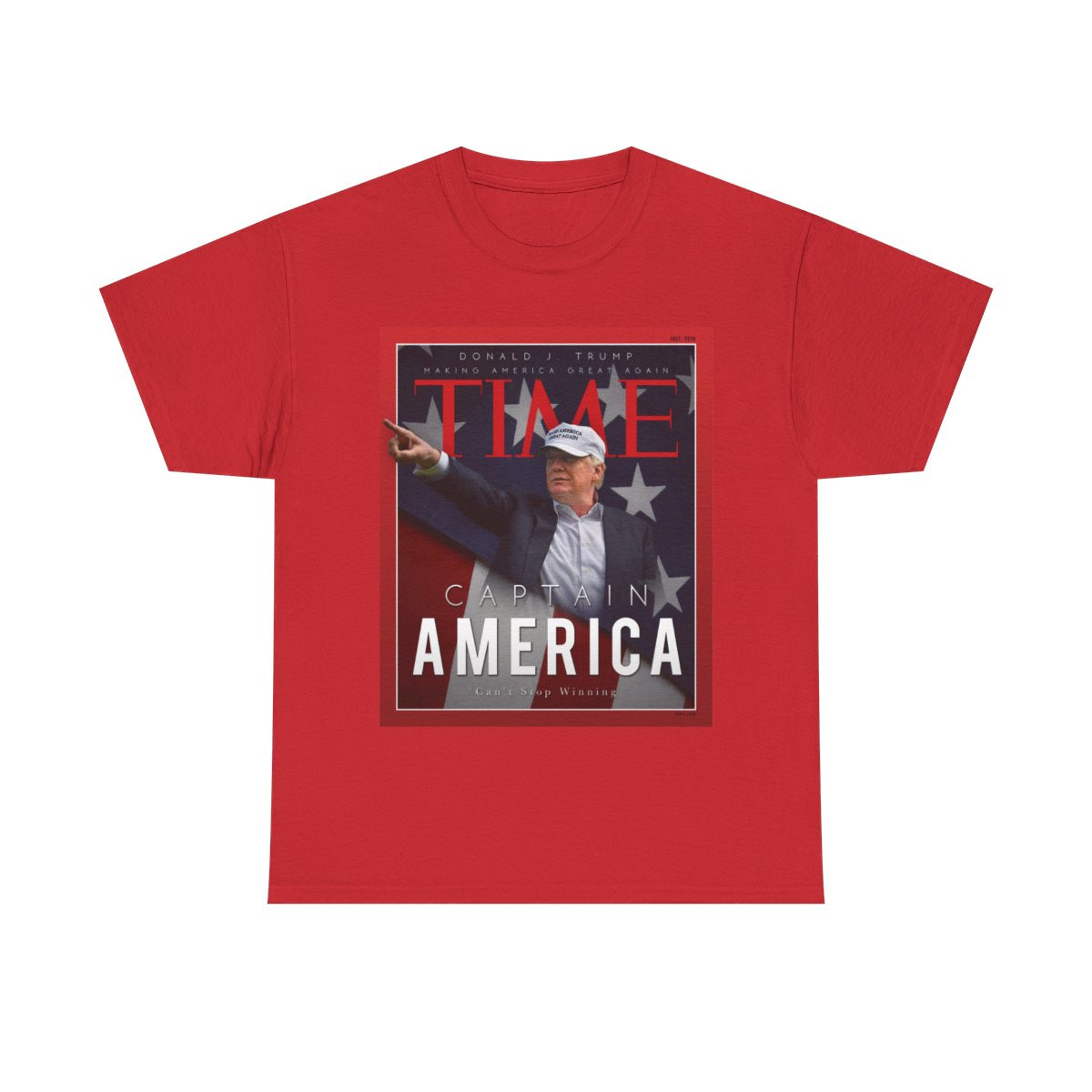 Time Nagazine TRUMP 2024 Captain America  maga Unisex Heavy Cotton Tee