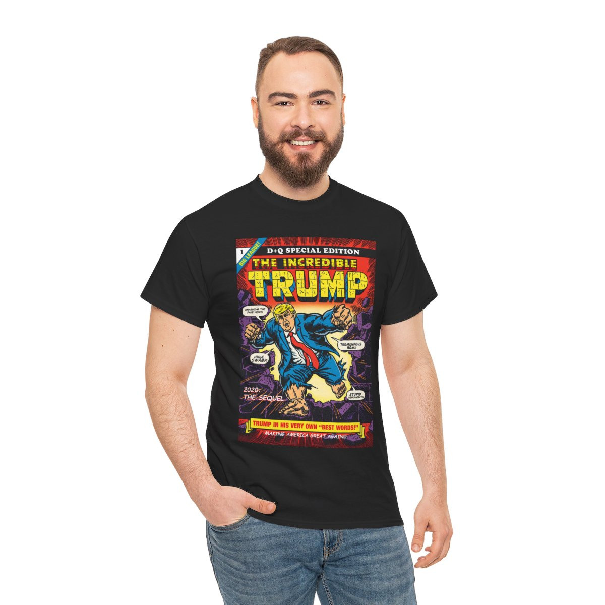 Incredible TRUMP 2024 and Captain America  maga Unisex Heavy Cotton Tee
