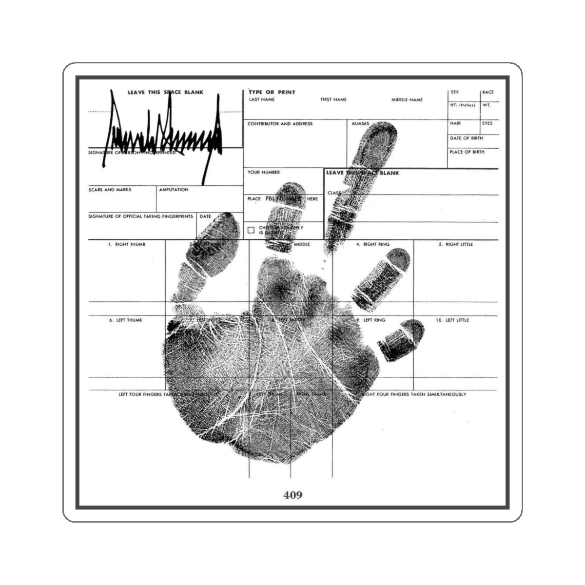 Donald Trump Arrest Fingerprints Kiss-Cut Stickers