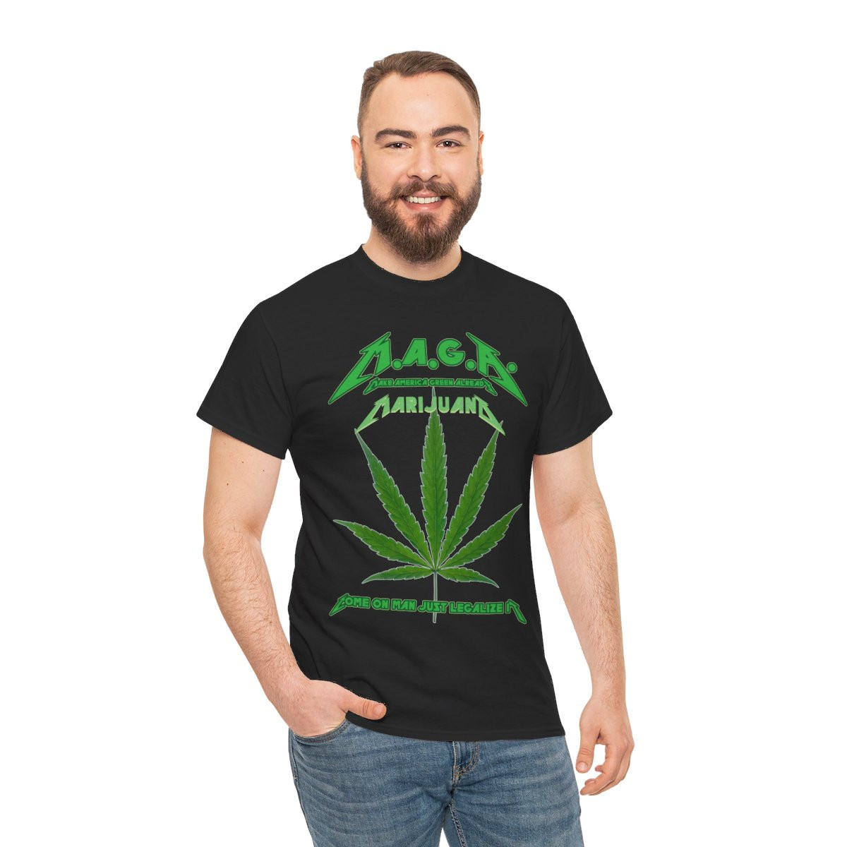 MAGA Make America Green Already Legalize It MetaliStyle Unisex Heavy Cotton Tee