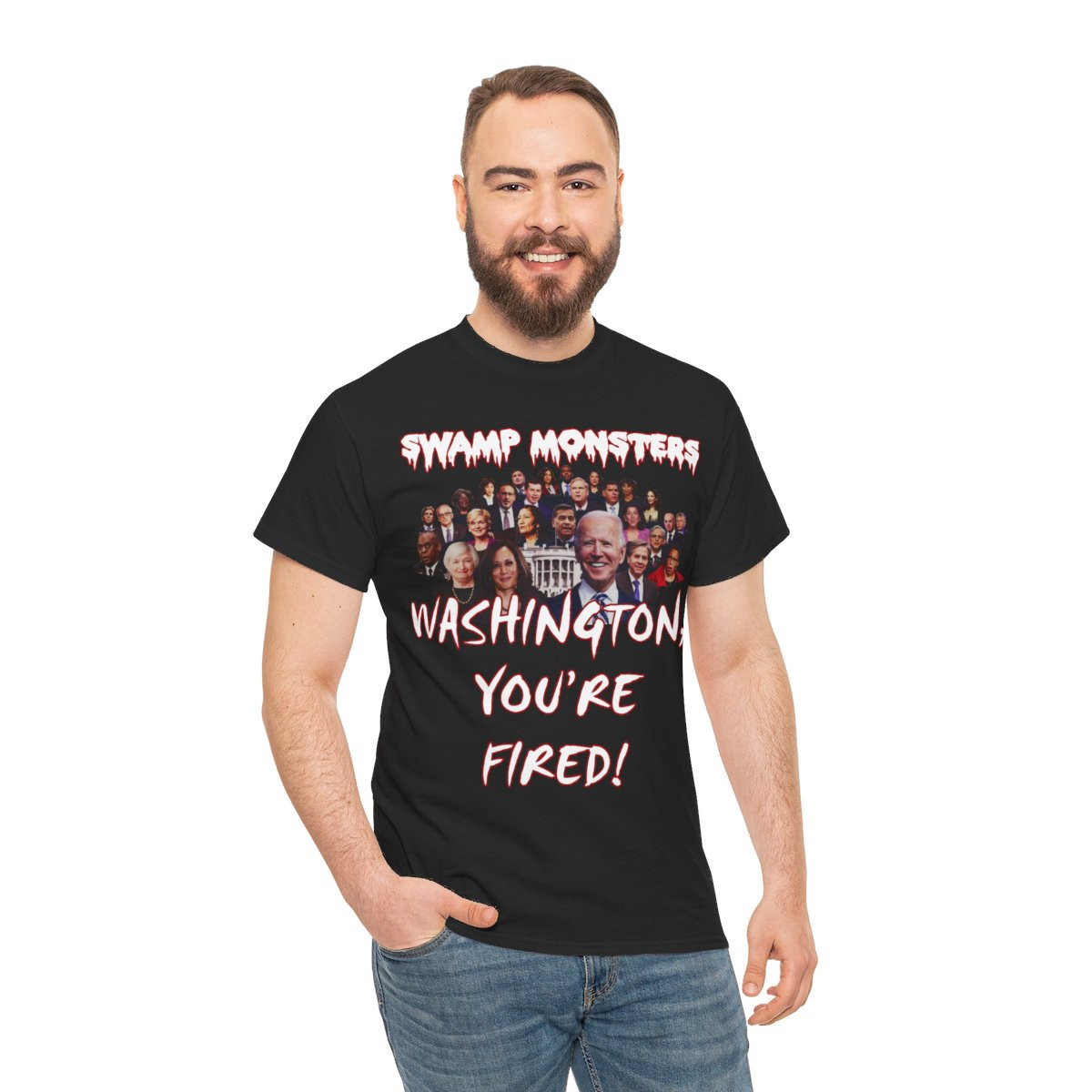 Swamp Monsters Washington You're Fired Unisex Heavy Cotton Tee