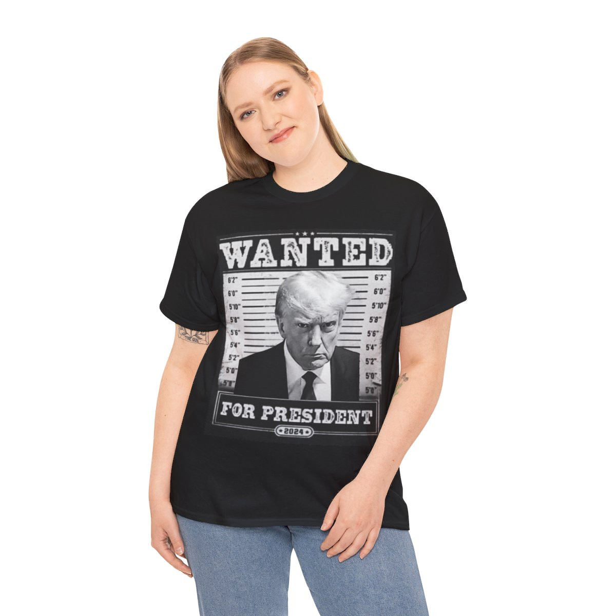 Donald J Trump Wanted For President 2024 Unisex Heavy Cotton Tee