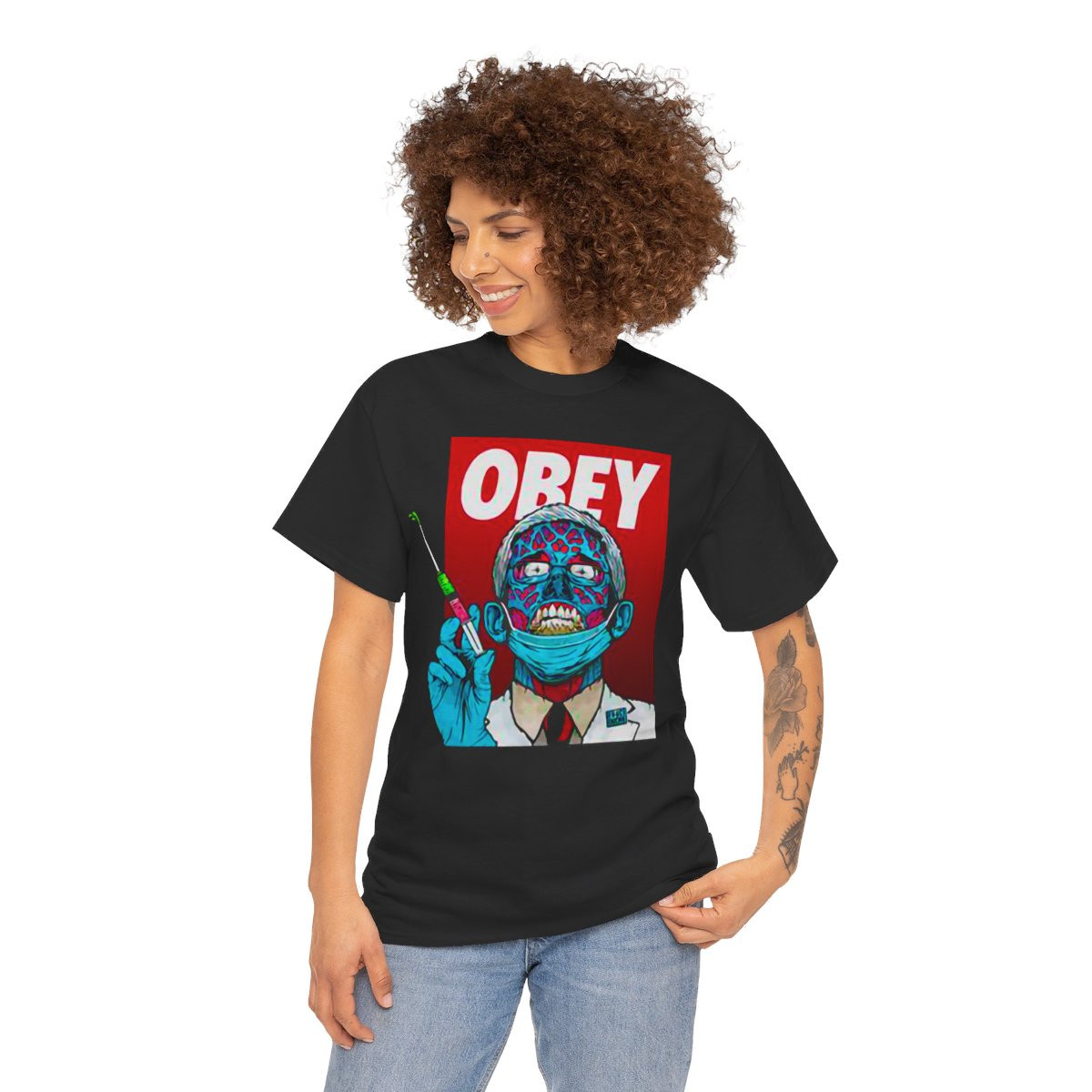 Anthony Fauci wants you to OBEY and get vax Sleeve Tee