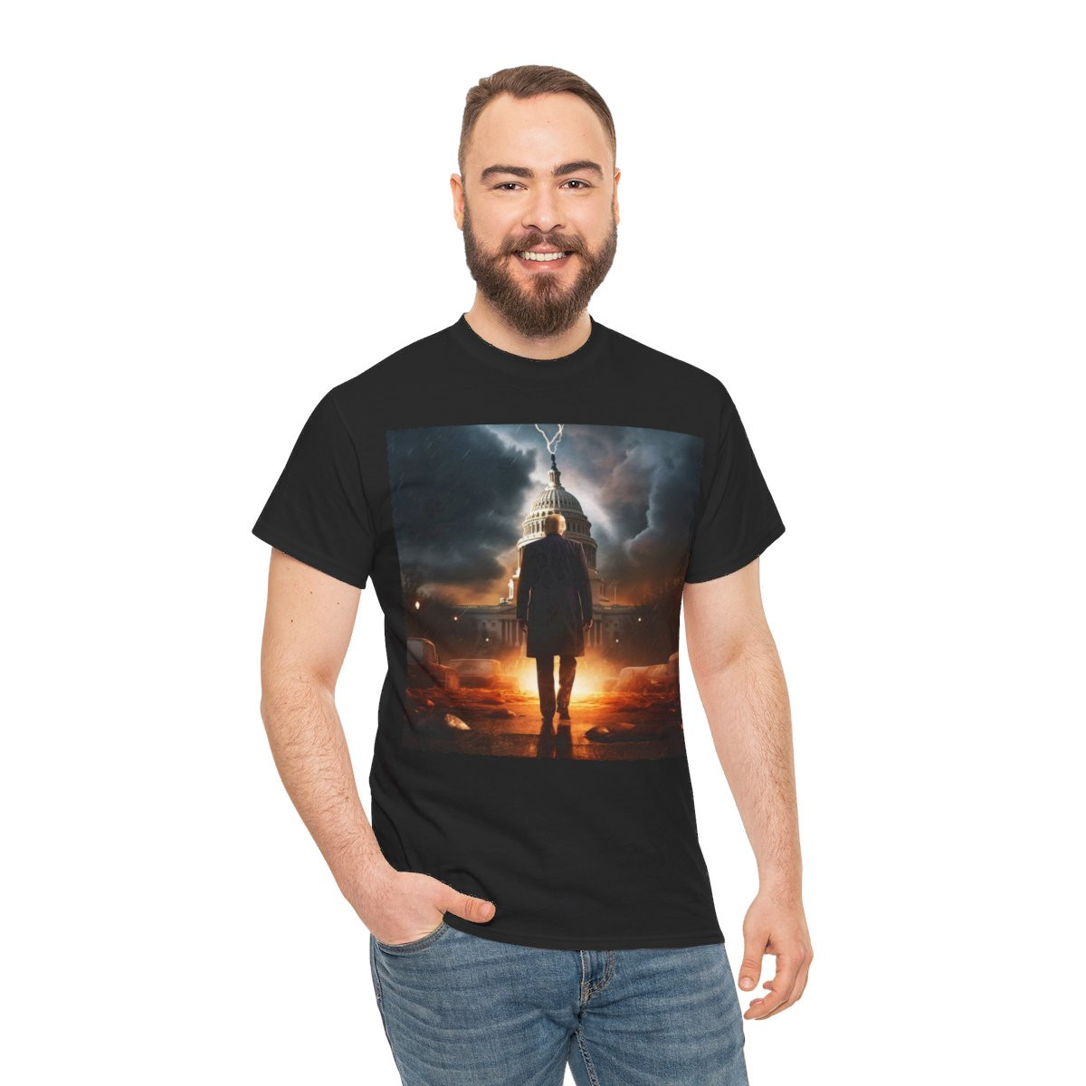 Trump 2024 A Storm Upon Washington Unisex Heavy Cotton Tee