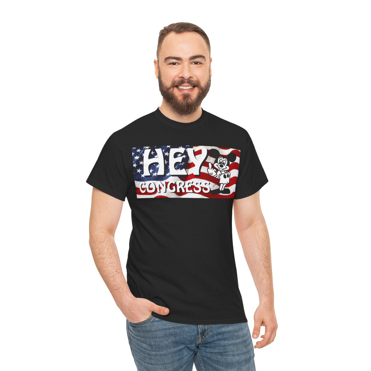 Hey Congress Mickey sez FU  Unisex Heavy Cotton Tee