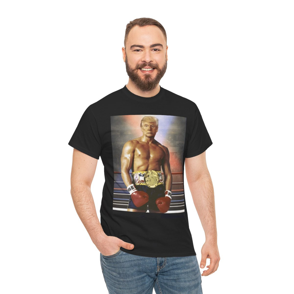 TRUMP As Rocky The Fighter Boxer Unisex Heavy Cotton Tee