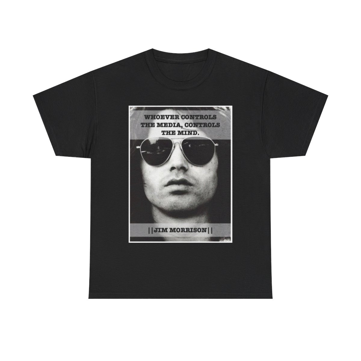 Whoever controls the media controls the mind Jim Morrison Short Sleeve Tee