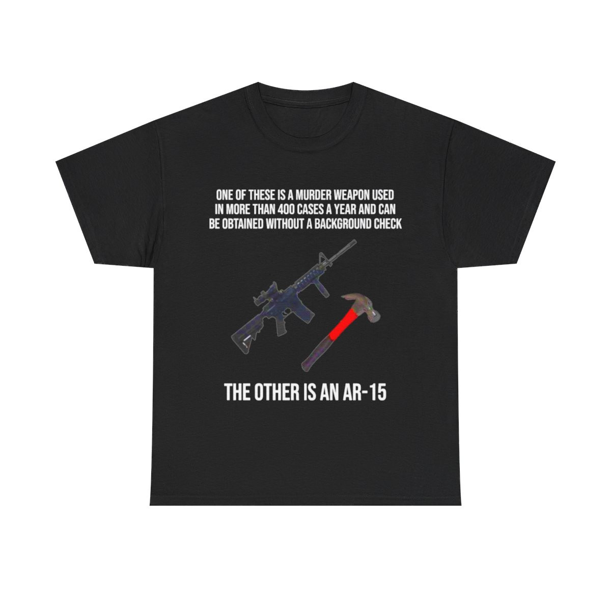 One of these things is a murder weapon the other an AR15 Men's Short Sleeve Tee