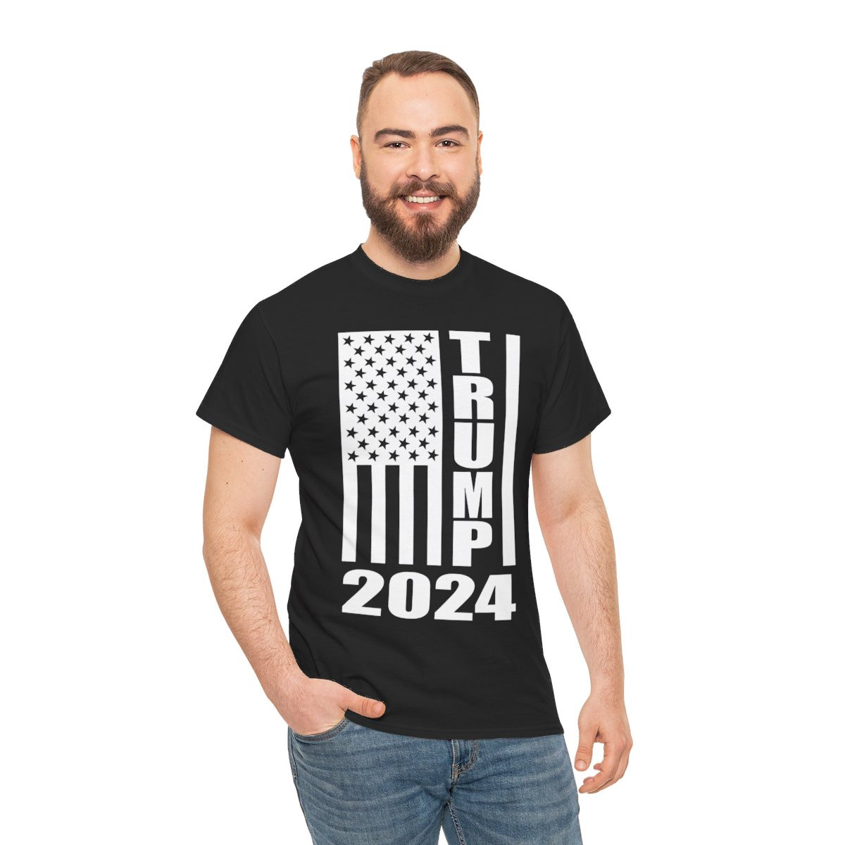 Trump 2024 Flag wht Unisex Short Sleeve Tee